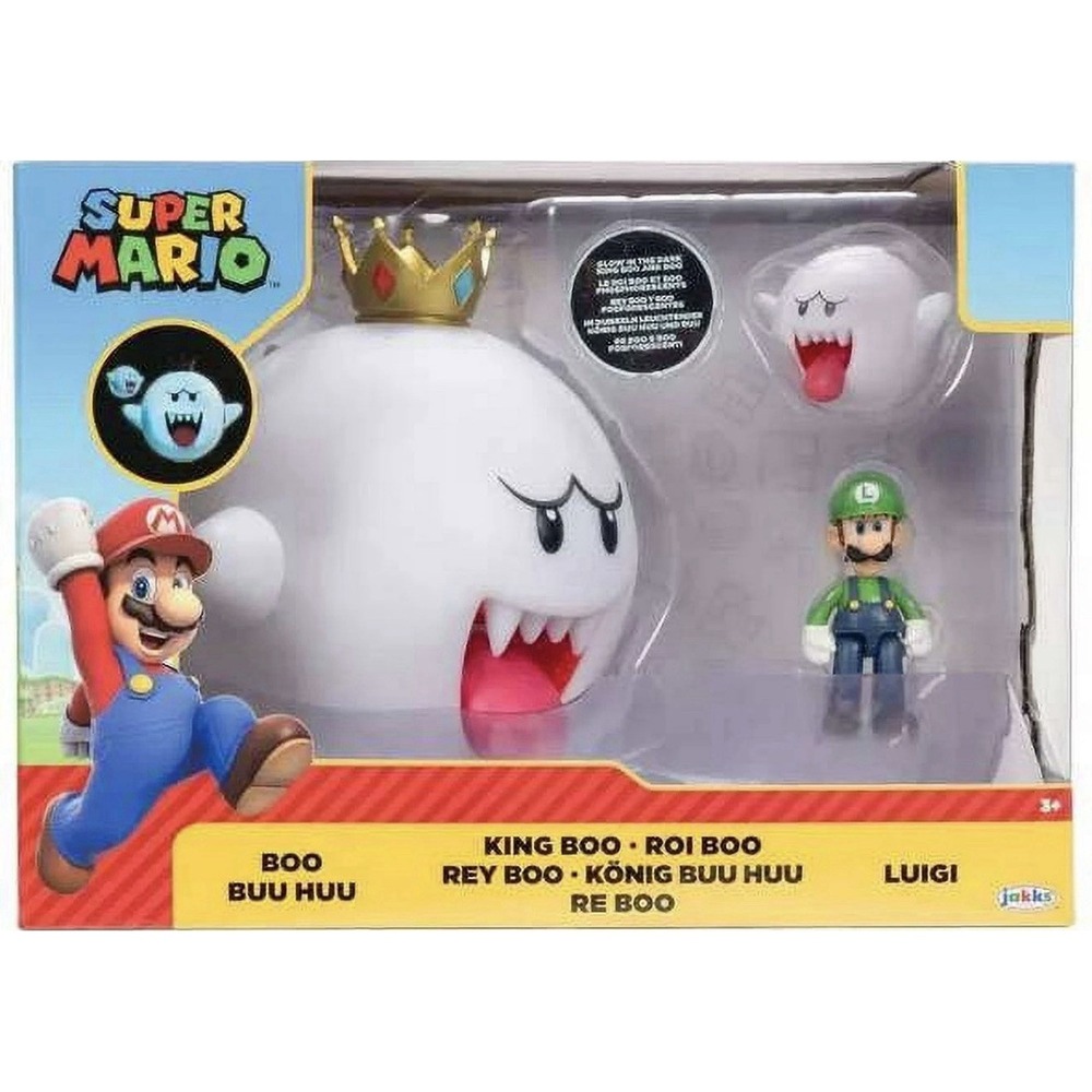 Super Mario King Boo Diorama Glow Dark Jakks Luigi Figure Set New 2024
